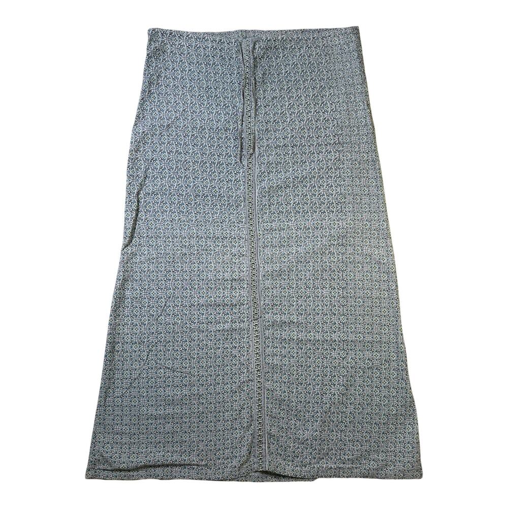 Fashion Fuse Blue & Green Geometric Maxi skirt Mandala M Cotton Vtg Boho Festiva